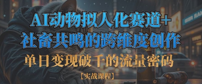 单日变现破千的流量密码，AI动物拟人化赛道+社畜共鸣的跨维度创作 - 创享网-创享网