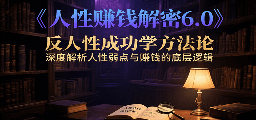 人性赚钱解密6.0，反人性成功学方法论，深度解析人性弱点与赚钱的底层逻辑 - 创享网-创享网