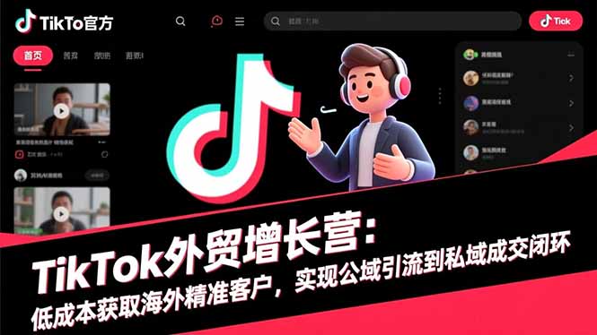 TikTok外贸增长营：低成本获取海外精准客户，实现公域引流到私域成交闭环-创享网