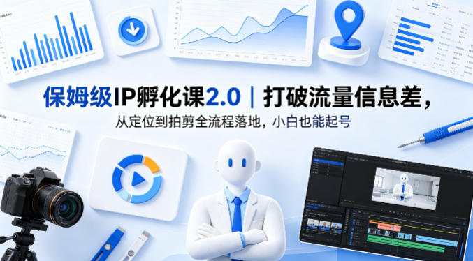 保姆级IP孵化课2.0｜打破流量信息差，从定位到拍剪全流程落地，小白也能起号-创享网