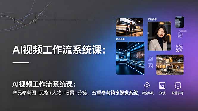 AI视频工作流系统课：产品参考图+风格+人物+场景+分镜，五重参考锁定视觉系统，稳定产出高质量视频 - 创享网-创享网