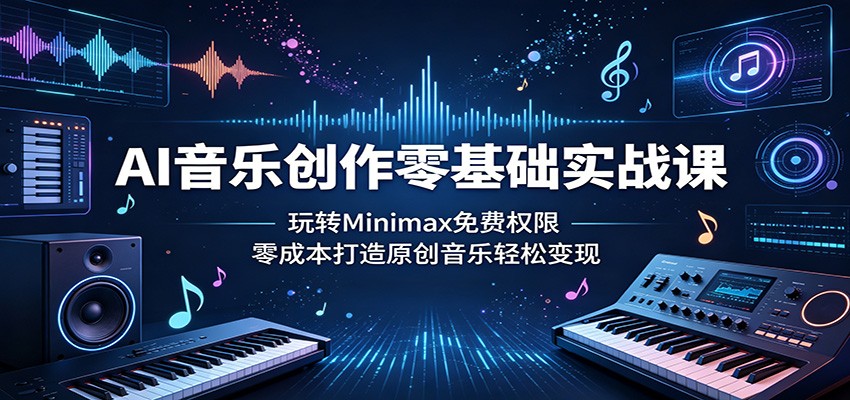 AI音乐创作零基础实战课：玩转Minimax免费权限，零成本打造原创音乐轻松变现 - 创享网-创享网