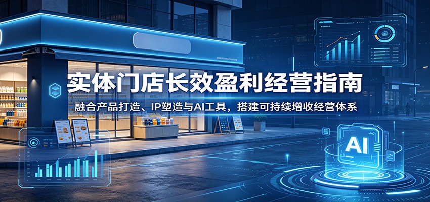 实体门店长效盈利经营指南：融合产品打造、IP塑造与AI工具，搭建可持续增收经营体系-创享网