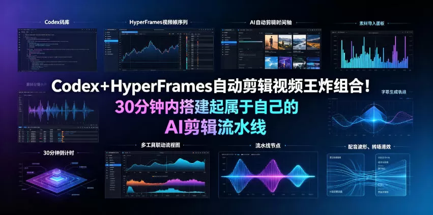 人工剪辑耗时耗力？Codex搭配HyperFrames双工具组合，半小时搭建全自动AI剪辑流水线-创享网