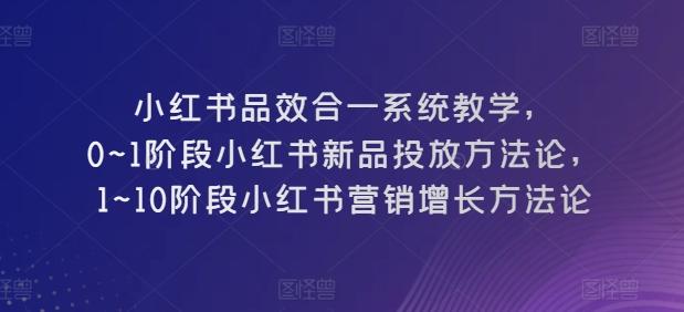 小红书品效合一系统教学，​0~1阶段小红书新品投放方法论，​1~10阶段小红书营销增长方法论 - 创享网-创享网