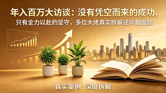 年入百万大访谈-更新：没有凭空而来的成功，只有全力以赴的坚守，多位大佬真实拆解逆风翻盘路-创享网