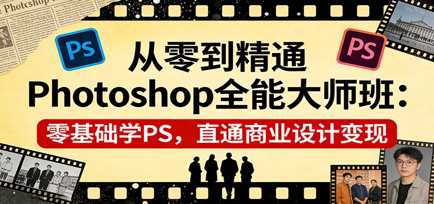 从零到精通Photoshop全能大师班：零基础学PS，直通商业设计变现-创享网