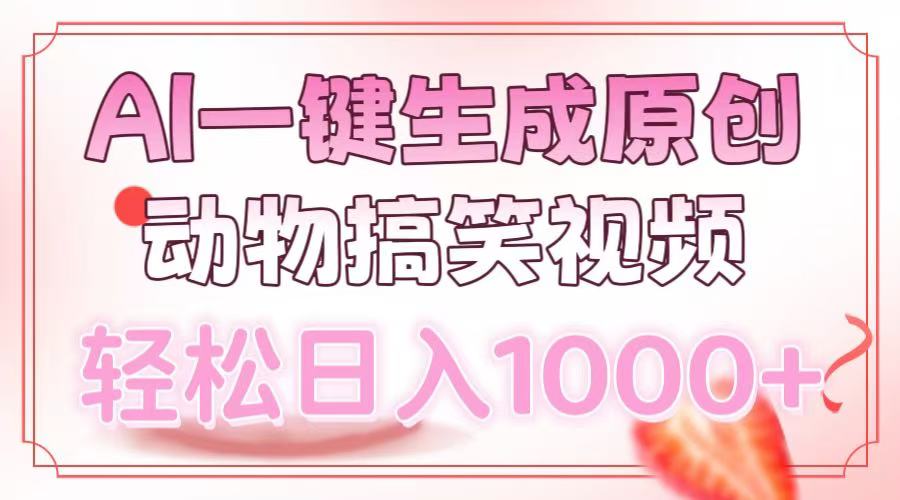 AI一键生成原创动物搞笑视频，轻松日入1000+ - 创享网-创享网