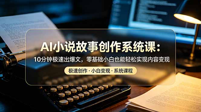 AI小说故事创作系统课：10分钟极速出爆文，零基础小白也能轻松实现内容变现 - 创享网-创享网