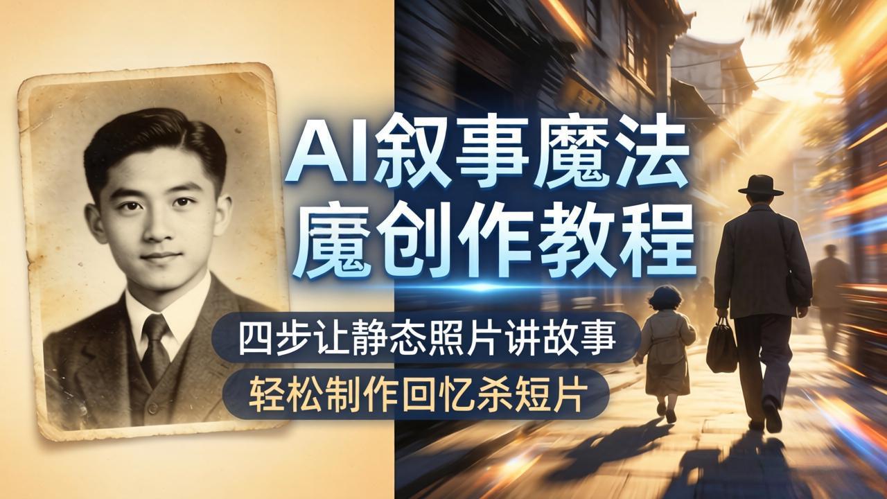 AI叙事魔法创作教程，四步让静态照片讲故事，老照片修复加动态特效，轻松制作回忆杀短片-创享网