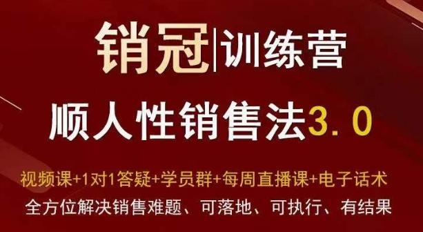 爆款！销冠训练营3.0之顺人性销售法，全方位解决销售难题、可落地、可执行、有结果 - 创享网-创享网