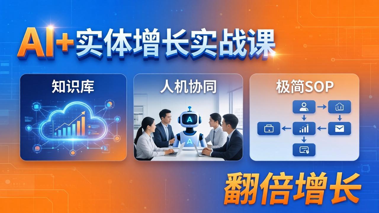 AI+实体增长实战课：知识库+人机协同+极简SOP，助力实体业务翻倍增长-创享网