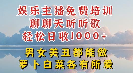 娱乐主播免费培训聊聊天听听歌轻松日收1K+，男女美丑都能做萝卜白菜各有所爱【揭秘】 - 创享网-创享网