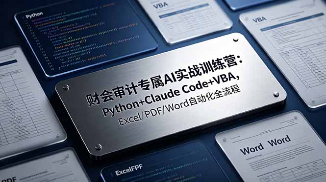 财会审计专属 AI实战训练营：Python+Claude Code+VBA，Excel/PDF/Word自动化全流程 - 创享网-创享网