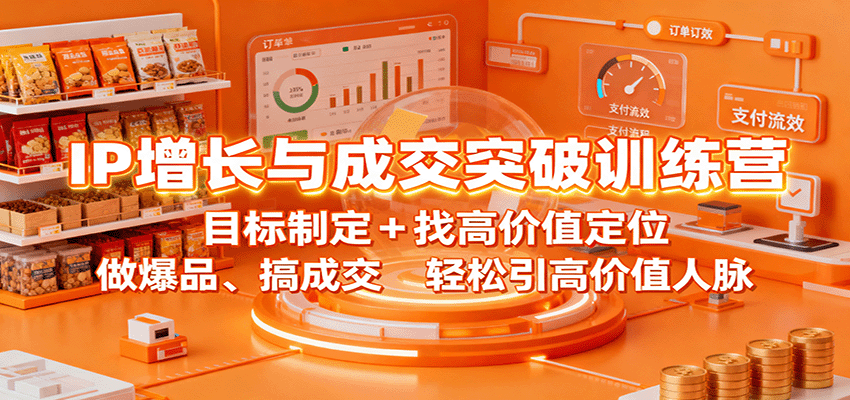 IP增长与成交突破训练营:目标制定+找高价值定位,做爆品、搞成交,轻松引高价值人脉-创享网
