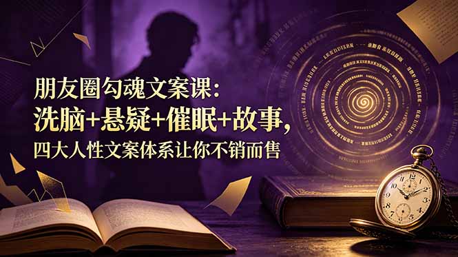 朋友圈勾魂文案课：洗脑+悬疑+催眠+故事，四大人性文案体系让你不销而售 - 创享网-创享网