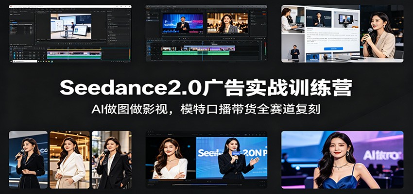 Seedance2.0广告实战训练营：AI做图做影视，模特口播带货全赛道复刻 - 创享网-创享网