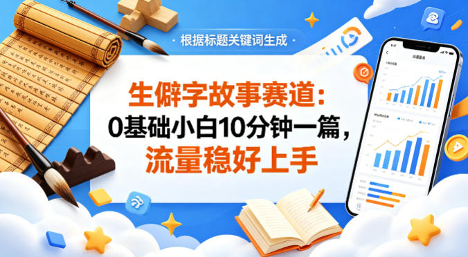 公众号流量主——生僻字故事赛道，流量稳，好上手，0基础小白也能10分钟一篇 - 创享网-创享网