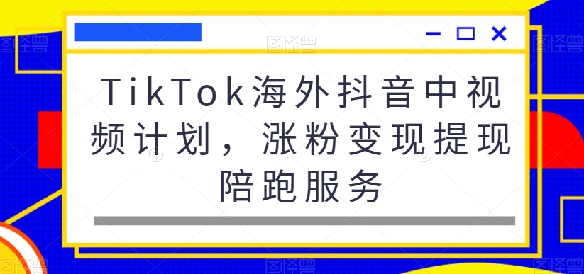 TikTok海外抖音中视频计划，涨粉变现提现陪跑服务 - 创享网-创享网