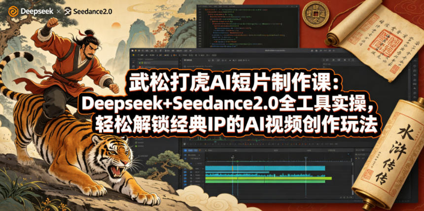 武松打虎AI短片制作课：Deepseek+Seedance2.0全工具实操，轻松解锁经典IP的AI视频创作玩法-创享网