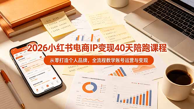 2026小红书电商IP变现40天陪跑课程-11期，从零打造个人品牌，全流程教学账号运营与变现-创享网