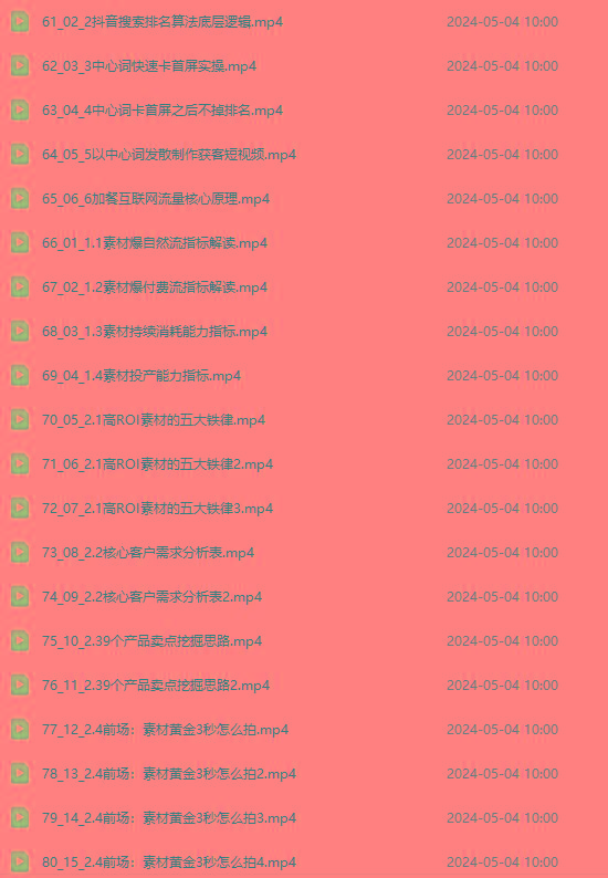 图片[4]-2024单品正价起号，直播素材投流选品：选品课+投流课+素材课+卡首屏/100节 - 创享网-创享网