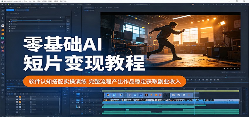 零基础AI短片变现教程：软件认知搭配实操演练，完整流程产出作品稳定获取副业收入-创享网