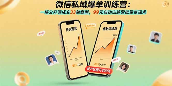 微信私域爆单训练营：一场公开课成交33单案例，99元自动训练营批量变现术 - 创享网-创享网