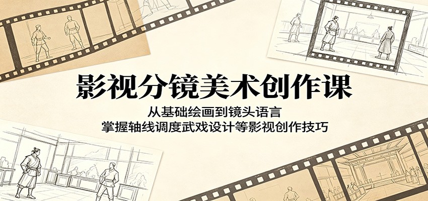影视分镜美术创作课：从基础绘画到镜头语言，掌握轴线调度武戏设计等影视创作技巧 - 创享网-创享网