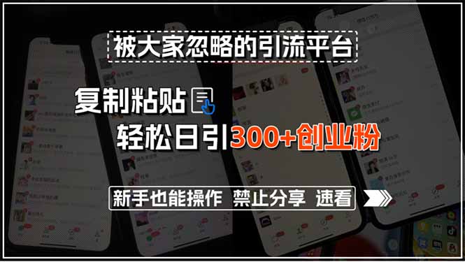 被大家忽略的引流平台，复制粘贴轻松日引300+创业粉，新手也能操作，禁… - 创享网-创享网