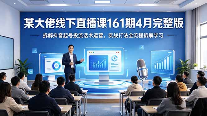 某大佬线下直播课161期4月完整版，拆解抖音起号投流话术运营，实战打法全流程拆解学习-创享网