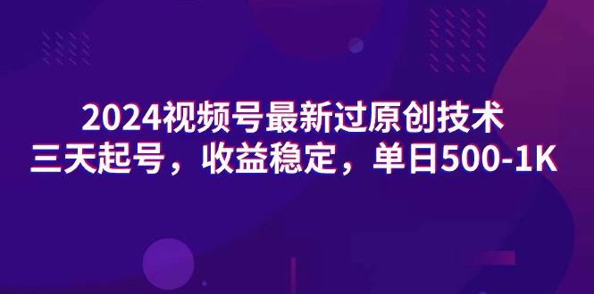 (9505期)2024视频号最新过原创技术，三天起号，收益稳定，单日500-1K - 创享网-创享网