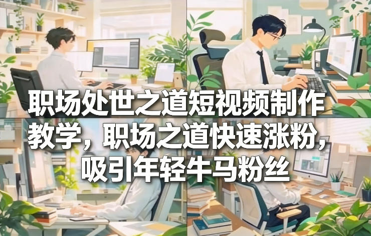 职场处世之道短视频制作教学，职场之道快速涨粉，吸引年轻牛马粉丝-创享网