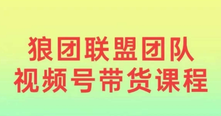 狼团联盟2024视频号带货，0基础小白快速入局视频号 - 创享网-创享网