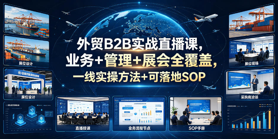 外贸B2B实战直播课，业务+管理+展会全覆盖，一线实操方法+可落地SOP - 创享网-创享网