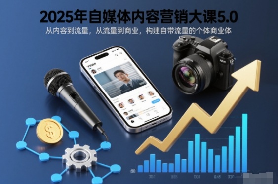 2025年自媒体内容营销大课5.0,从内容到流量,从流量到商业,构建自带流量的个体商业体-创享网