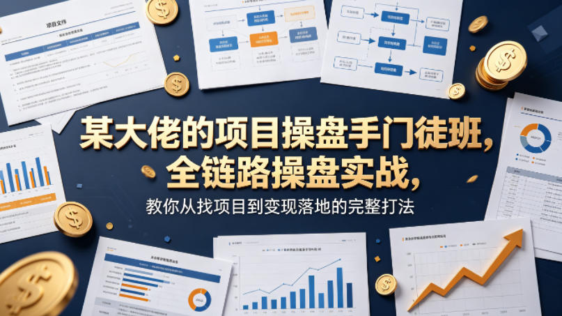 某大佬的项目操盘手门徒班，全链路操盘实战，教你从找项目到变现落地的完整打法-创享网