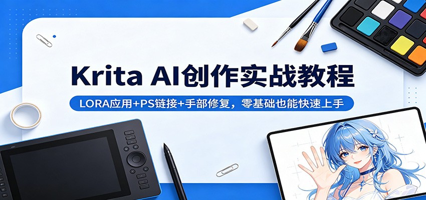 Krita AI创作实战教程：LORA应用+PS链接+手部修复，零基础也能快速上手 - 创享网-创享网