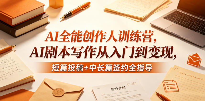 AI全能创作人训练营，AI剧本写作从入门到变现，短篇投稿+中长篇签约全指导 - 创享网-创享网