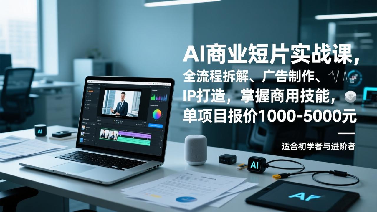 AI商业短片实战课，全流程拆解、广告制作、IP打造，掌握商用技能，单项目报价1000-5000元-创享网