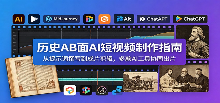 历史AB面AI短视频制作指南：从提示词撰写到成片剪辑，多款AI工具协同出片 - 创享网-创享网