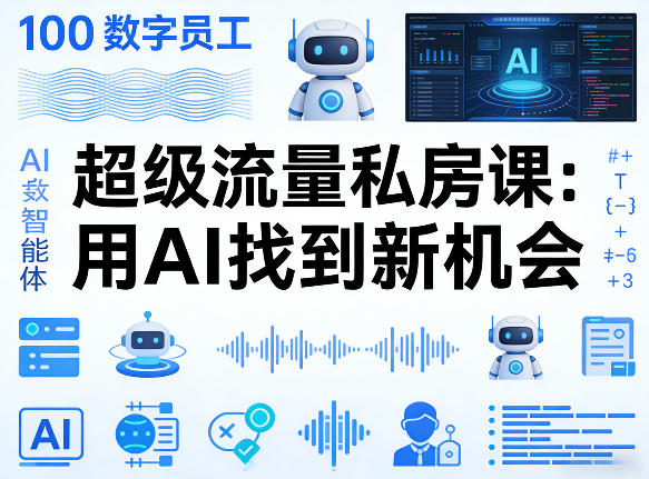 你的AI数字员工100个智能体，超级流量私房课，用AI找到新机会 - 创享网-创享网