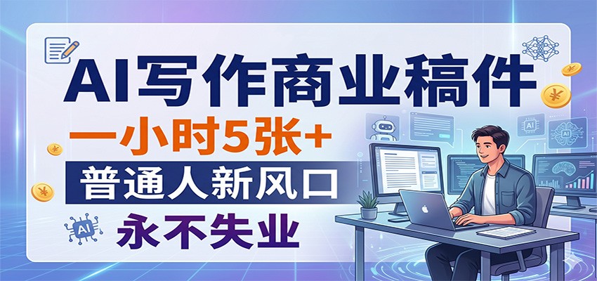AI写作商业稿件，一小时5张+，普通人新风口，永不失业 - 创享网-创享网