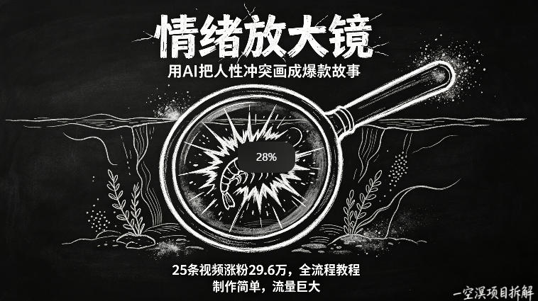 AI制作“情绪放大镜“视频，25条视频涨粉29.6W粉，流量巨大，制作简单，全流程教程-创享网