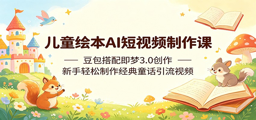 儿童绘本AI短视频制作课：豆包搭配即梦3.0创作，新手轻松制作经典童话引流视频-创享网