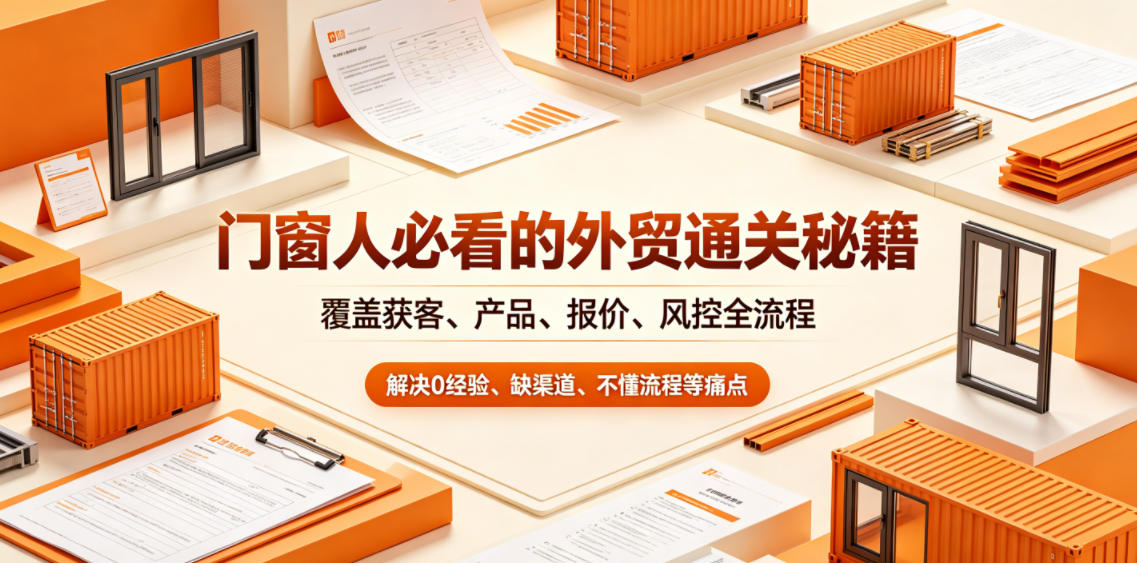 门窗人必看的外贸通关秘籍，块覆盖获客、产品、报价、风控全流程，解决0经验、缺渠道、不懂流程等痛点-创享网