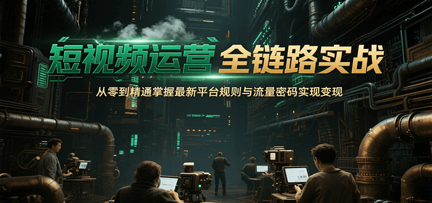 短视频运营全链路实战，从零到精通掌握最新平台规则与流量密码实现变现 - 创享网-创享网