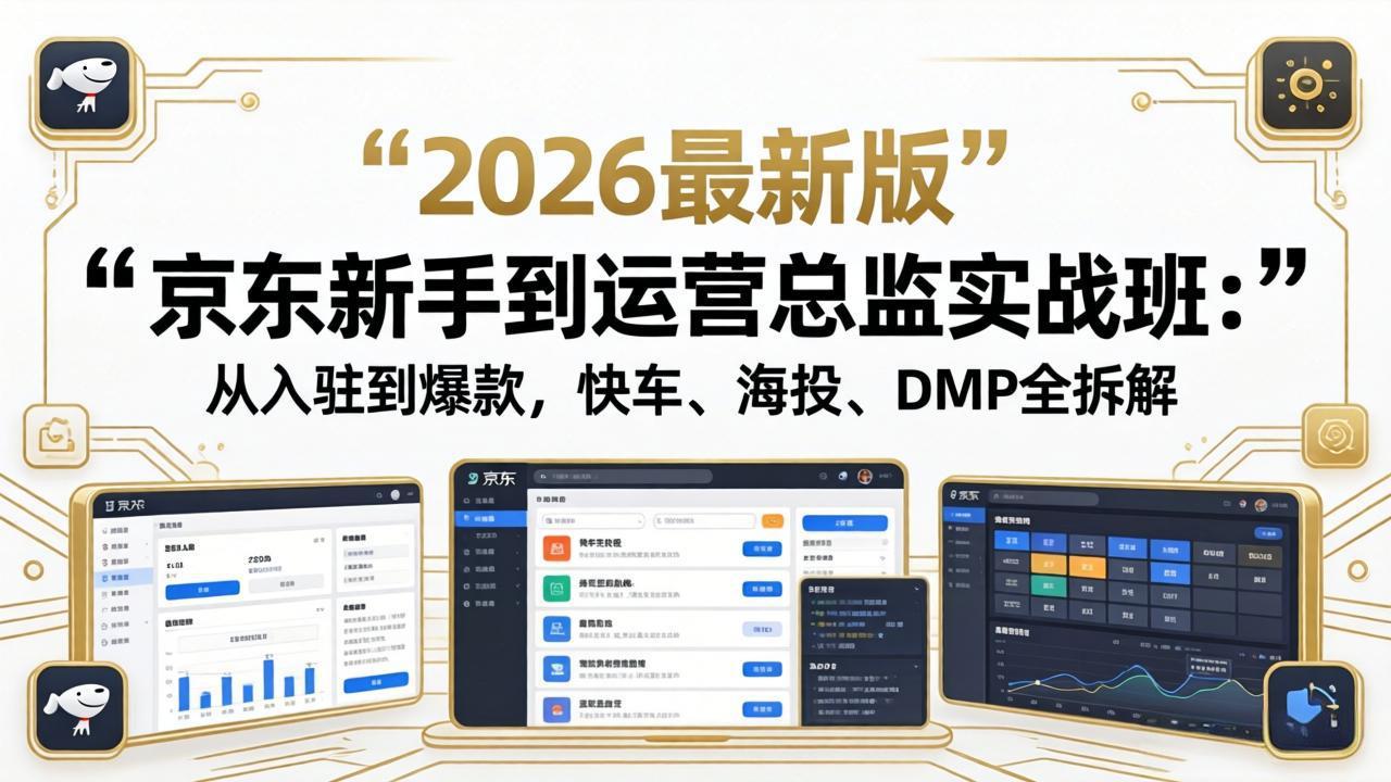 京东新手到运营总监实战班：从入驻到爆款，快车、海投、DMP全拆解，2026最新版-创享网
