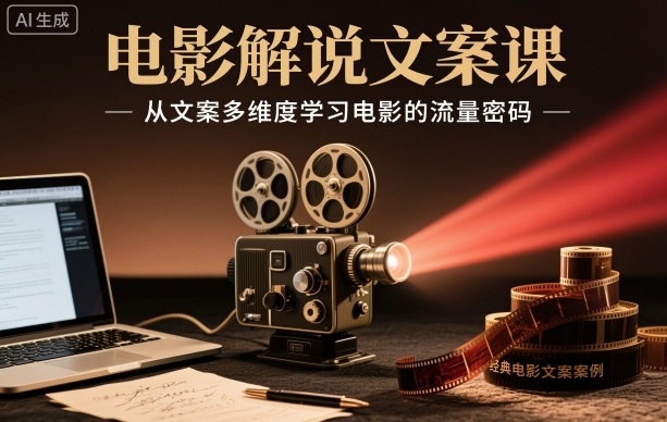 电影解说文案课,从文案多维度学习电影的流量密码-创享网