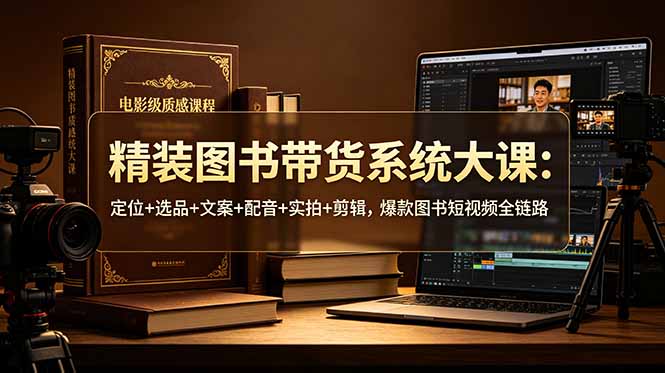精装图书带货系统大课：定位+选品+文案+配音+实拍+剪辑，爆款图书短视频全链路 - 创享网-创享网